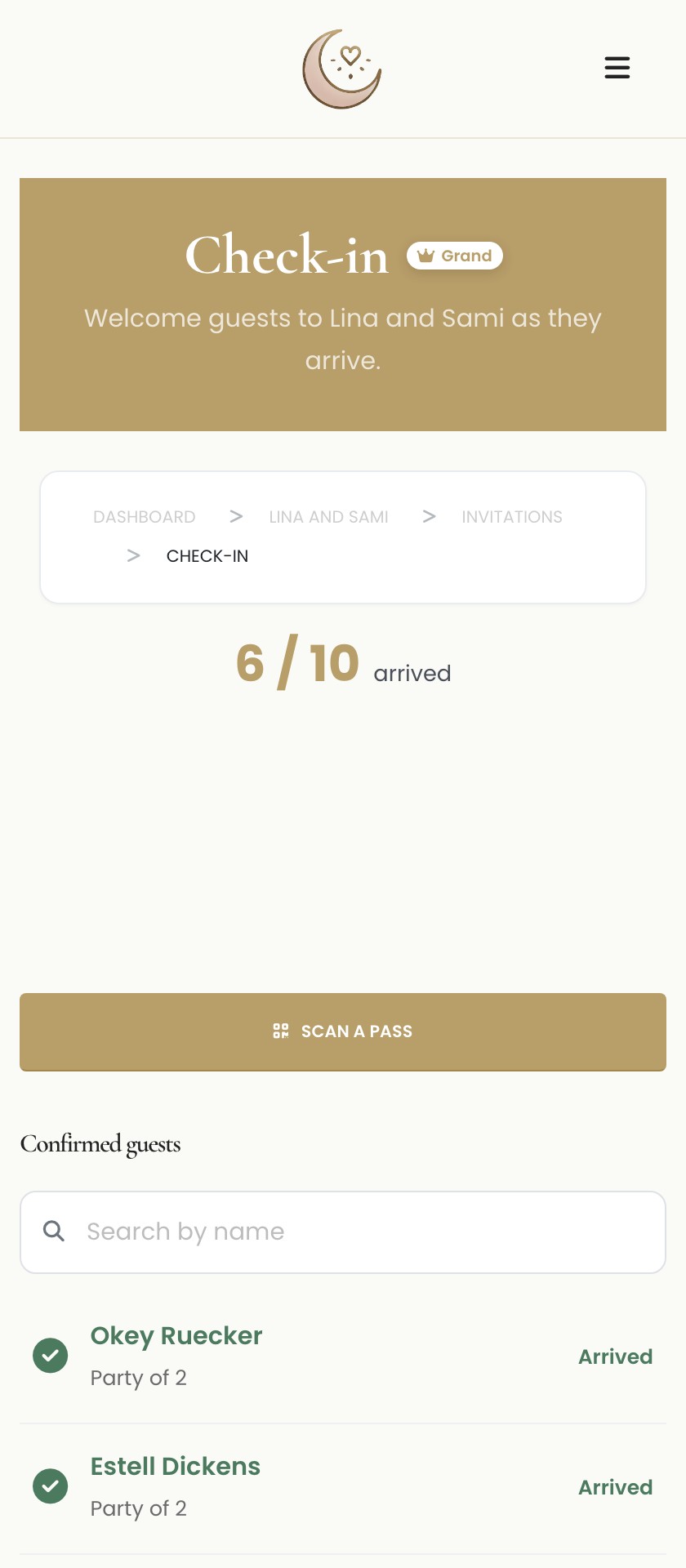 Laylaty door check-in scanner and guest list
