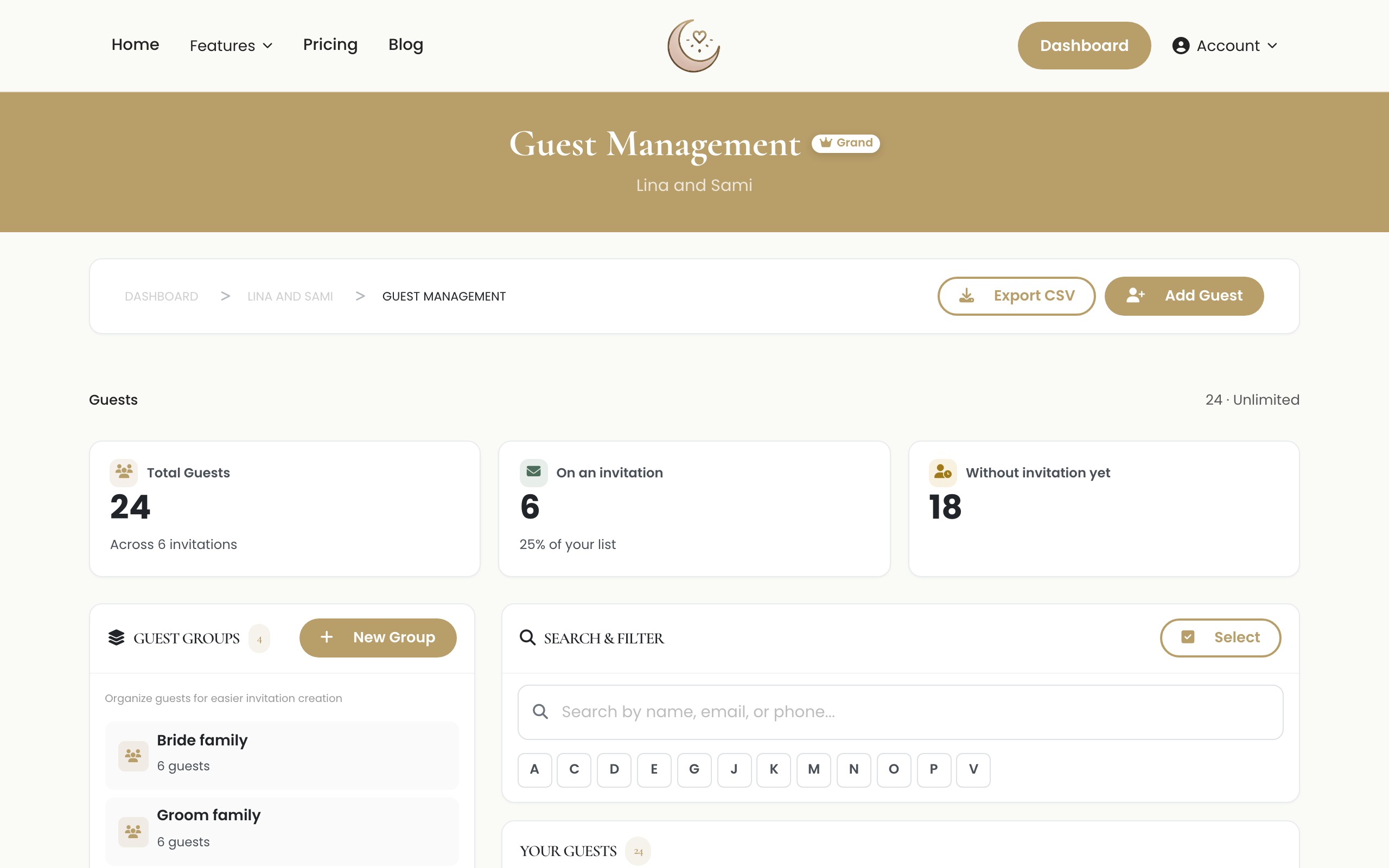 Inscription et enregistrement des invités