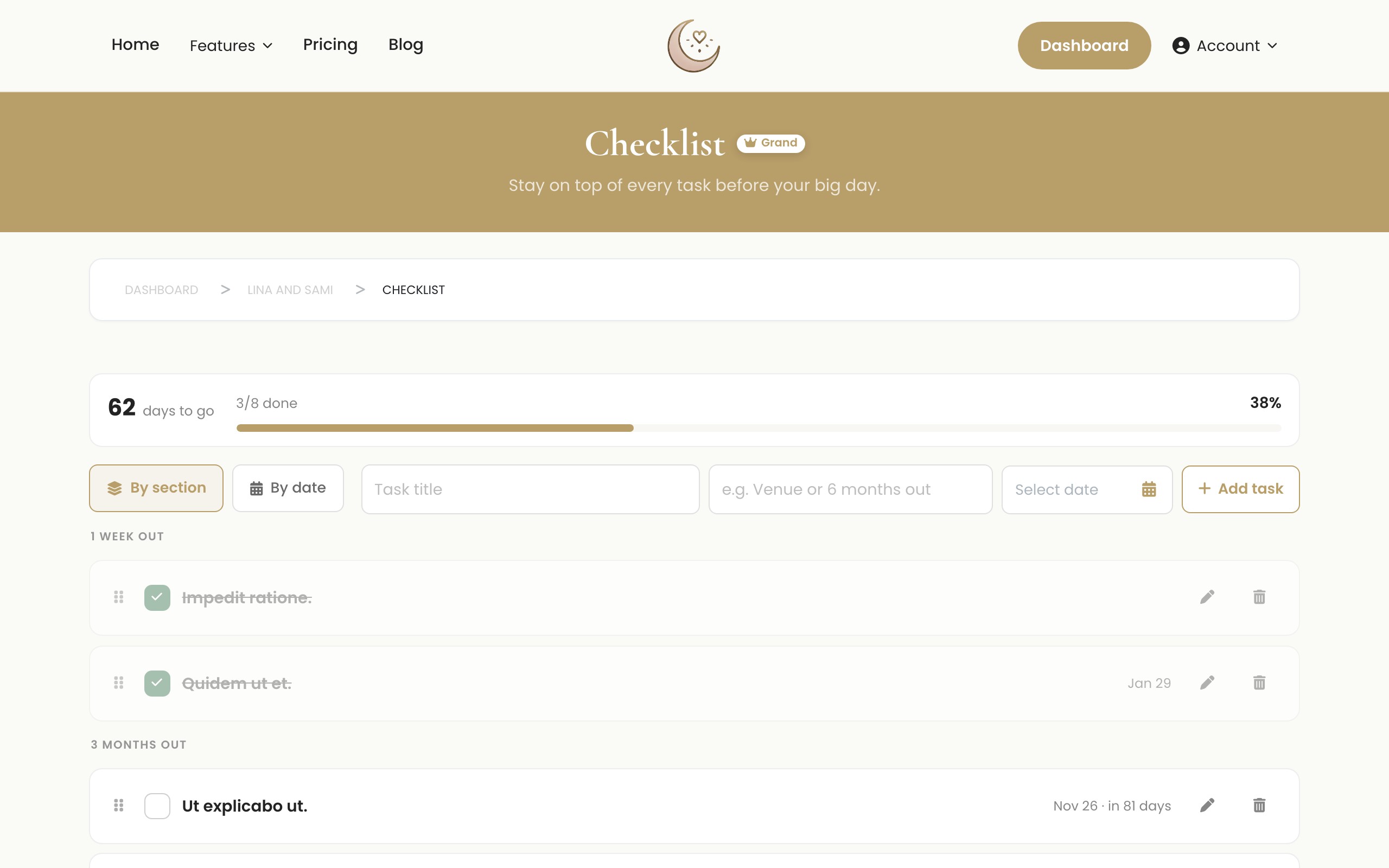 Wedding planning checklist